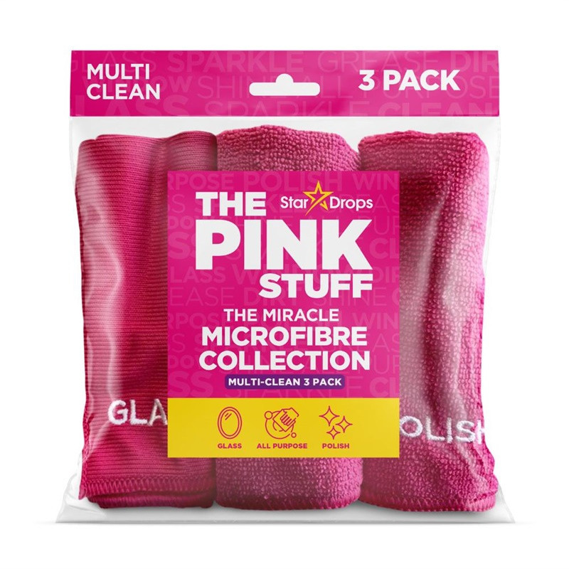 THE PINK STUFF MICROFIBER CLOTHS 3PCS