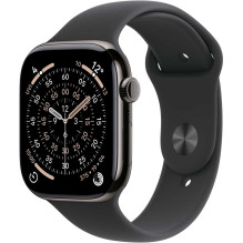Apple Watch Series 11 Cellular 46mm Slate Titanium / Black Sport Band - M / L Apple Watch Series 11 Cellular 46mm Slate Titanium / Black Sport Band - M / L