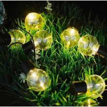 Solar bulb string light 3,5m 10pcs transparent G40 bulbs