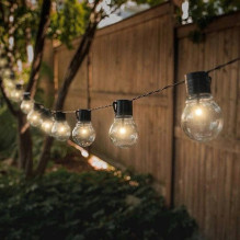 Solar bulb string light 3,5m 10pcs transparent G40 bulbs