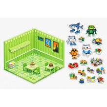 3D landscape stickers brochure