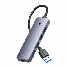 Baseus USB Hub UltraJoy Lite 15cm USB-A to 4x USB 3.0 + USB-C 5v gray