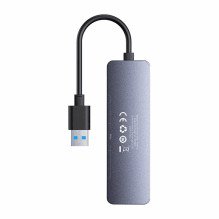„Baseus UltraJoy Lite“ USB šakotuvas, 15 cm, USB-A į 4 USB 3.0 + USB-C 5 V, pilkas
