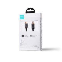 „Joyroom Joyroom A4“ USB-C / „Lightning“ laidas 20 W 1,2 m su ekranu - juodas „Joyroom Joyroom A4“ USB-C / „Lightning“ laidas 20 W 1,2 m su ekranu - juodas