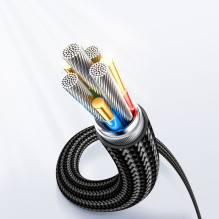„Joyroom Joyroom A4“ USB-C / „Lightning“ laidas 20 W 1,2 m su ekranu - juodas „Joyroom Joyroom A4“ USB-C / „Lightning“ laidas 20 W 1,2 m su ekranu - juodas