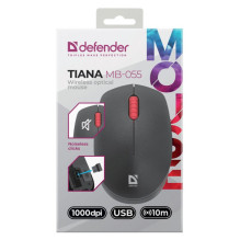 PELĖ DEFENDER TIANA MB-055 RF BEZPRZEWODOWA SILENT CZARNA 1000dpi 3P