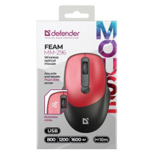 Wireless Mouse - Mouse Defender FEAM MM-296 RF Silent Red Wireless Mouse - Mouse Defender FEAM MM-296 RF Silent Red