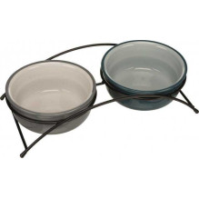 TRIXIE Trixie Ean on Feet bowl set, 2 � 1.6 l / o 20 cm, petrol / light petr.