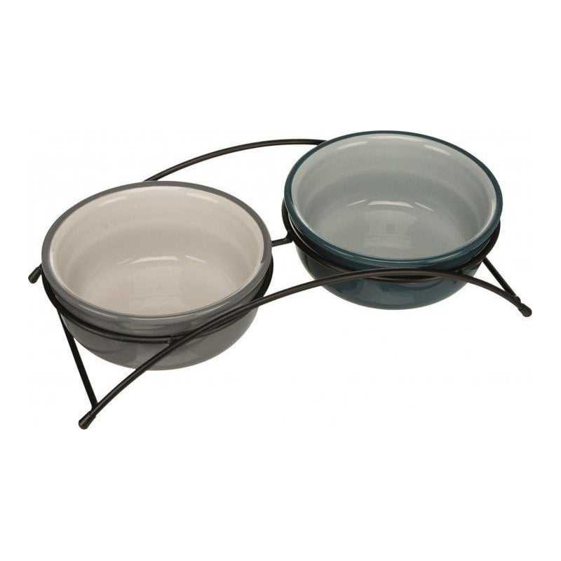 TRIXIE Trixie Ean on Feet bowl set, 2 � 1.6 l / o 20 cm, petrol / light petr.