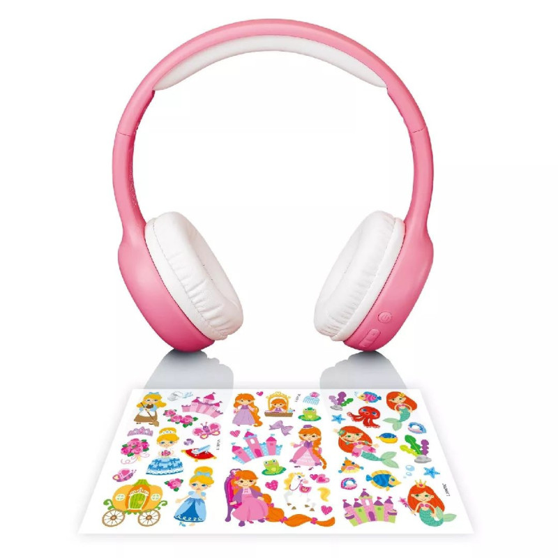 Lenco HPB-110PK Laidinės ir belaidės ausinės Head - dažnių juosta Micro - USB „Bluetooth“ rožinė