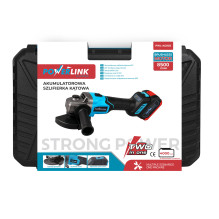 „Powerlink by Extralink, akumuliatorinis kampinis šlifuoklis, AG803 su rankena 8500RPM 2x4Ah PWL-AG803