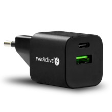 Sieninis Įkroviklis - everActive SC-390QB 30 W GaN Įkroviklis USB-A QC 3.0 USB-C PD / PPS