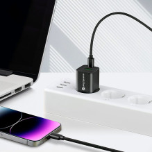 Sieninis Įkroviklis - everActive SC-390QB 30 W GaN Įkroviklis USB-A QC 3.0 USB-C PD / PPS