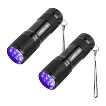UV Žibintuvėlis - LEPRO O1100007-2 395 nm UV Žibintuvėliai, 2 Vnt. Juodi