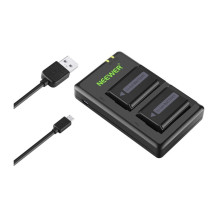 Fotoaparato Baterija - Neewer NP-FW50 2 Vnt. Su Dvigubu USB Įkrovikliu