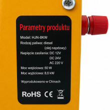 EXTRALINK NAGRZEWNICA SPALINOWA DMUCHAWA OLEJOWA WEBASTO 8KW 12 / 24V BLUETOOTH