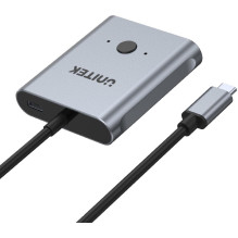 Unitek divvirzienu signāla slēdzis USB-C, 2 in 1 out 4K
