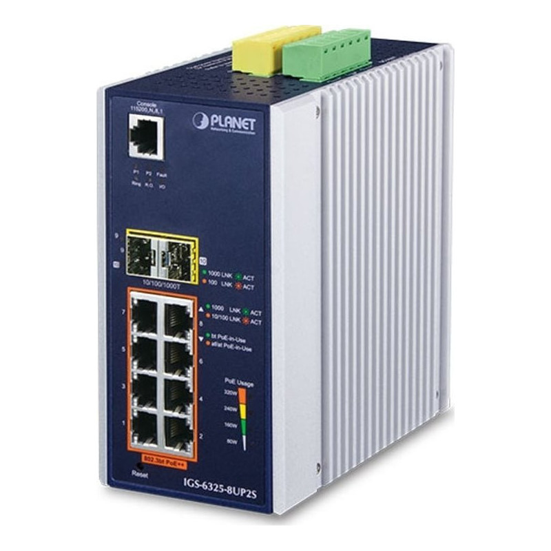 Switch Planet PLANET IGS-6325-8UP2S Managed L3 Gigabit Ethernet (10 / 100 / 1000) Network Switch with PoE Support Alumin