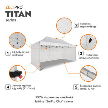 Prekybinė Palapinė 3x6 Balta Zeltpro TITAN