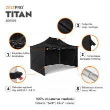 Shopping Tent 3x4.5 Black Zeltpro TITAN