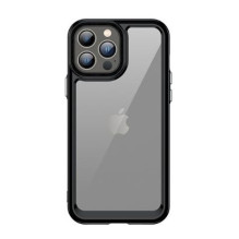 iLike Apple iPhone 12 Pro Space Case hard cover with a gel frame Transparent Black
