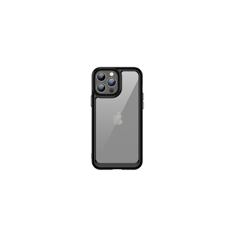 iLike Apple iPhone 12 Pro Space Case hard cover with a gel frame Transparent Black