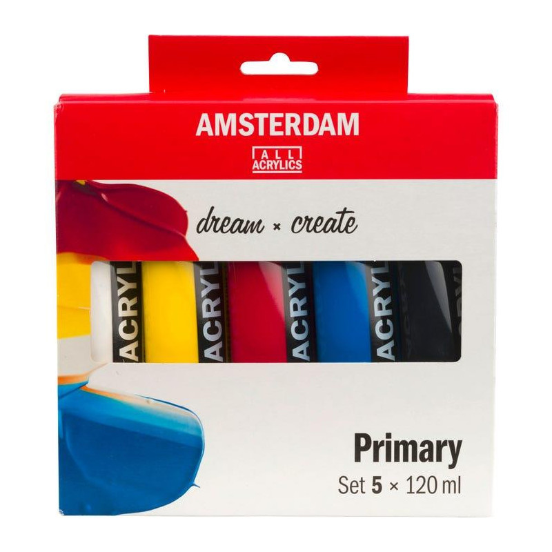 Acrylic Paints Set Primary 5x120ml