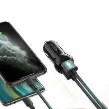 Ugreen Ugreen automobilinis įkroviklis 2x USB 24W 4.8 A (2x 2.4 A) juodas (50875) Juoda