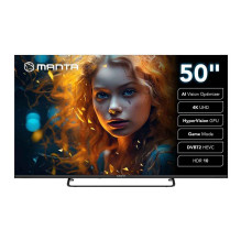 Manta MATV002LUV50 50" Smart VIDAA TV LED 4K UHD with S2 DVBT2 H Set-Top Box.265 / HEVC BT HDR Wi-Fi