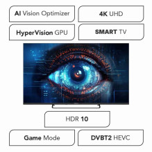 Manta MATV002LUV50 50" Smart VIDAA TV LED 4K UHD with S2 DVBT2 H Set-Top Box.265 / HEVC BT HDR Wi-Fi