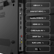 Manta MATV002LUV50 50" Smart VIDAA TV LED 4K UHD with S2 DVBT2 H Set-Top Box.265 / HEVC BT HDR Wi-Fi
