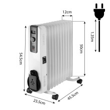 Oil-Filled Radiator NEO TOOLS 2500 W, 11 Fins, White