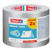 Adhesive tape, silver, fabric, 48mm x 50m, 2 pcs. Adhesive tape, silver, fabric, 48mm x 50m, 2 pcs.