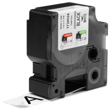 Dymo Rhino Industrie Nylonetiketten , flexibel , 24 mm x 3,5 m , schwarze Schrift auf weißem Untergrund , selbstklebende