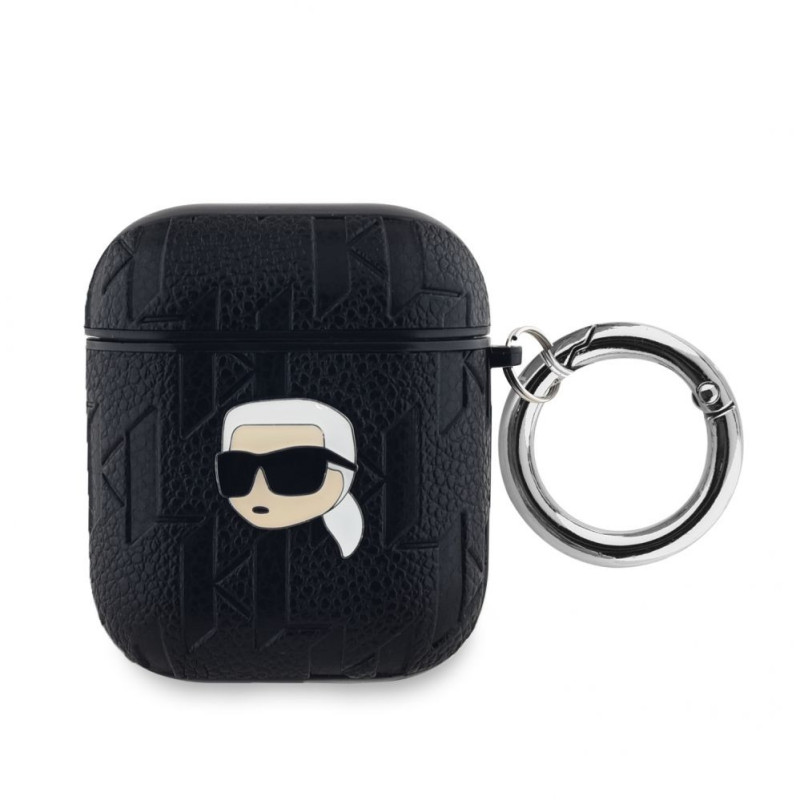 Karl Lagerfeld - Karl Lagerfeld PU Embossed Karl Head Case for AirPods 1 / 2 Black