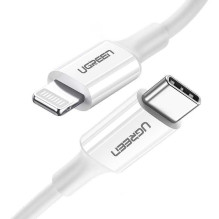 Ugreen USB tipo į C tipo „Lightning“ MFI laidas 3A 18W, 1m Baltas Ugreen USB tipo į C tipo „Lightning“ MFI laidas 3A 18W, 1m Baltas