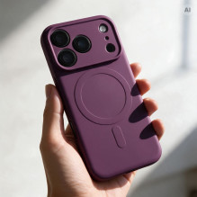 Case for iPhone 18 Pro Max / 17 Pro Max Silicone Mag Cover compatible with MagSafe (camera protection) burgundy