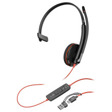 HP Poly Blackwire 3215 Monaural USB-C Headset +3.5mm Plug +USB-C / A Adapter (Bulk)