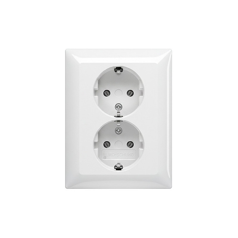 BUSCH JAEGER BJ 202 EUJ-914 SCHUKO® dvigubas lizdas. Pilnas dangtelis