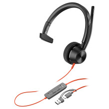 HP Poly Blackwire 3315 Monofoninės USB-C ausinės + 3.5mm Kištukas + USB-C / A adapteris HP Poly Blackwire 3315 Monofoninės USB-C ausinės + 3.5mm Kištukas + USB-C / A adapteris