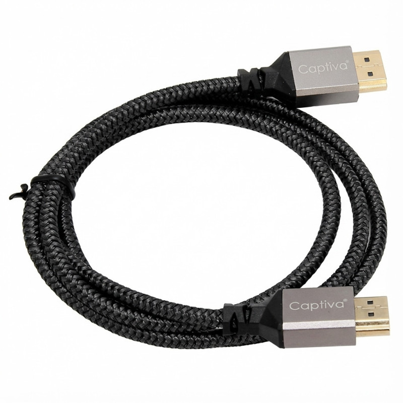 Captiva HDMI to HDMI cable, black, 4K 60Hz, 1m, High Speed, gold-plated connectors