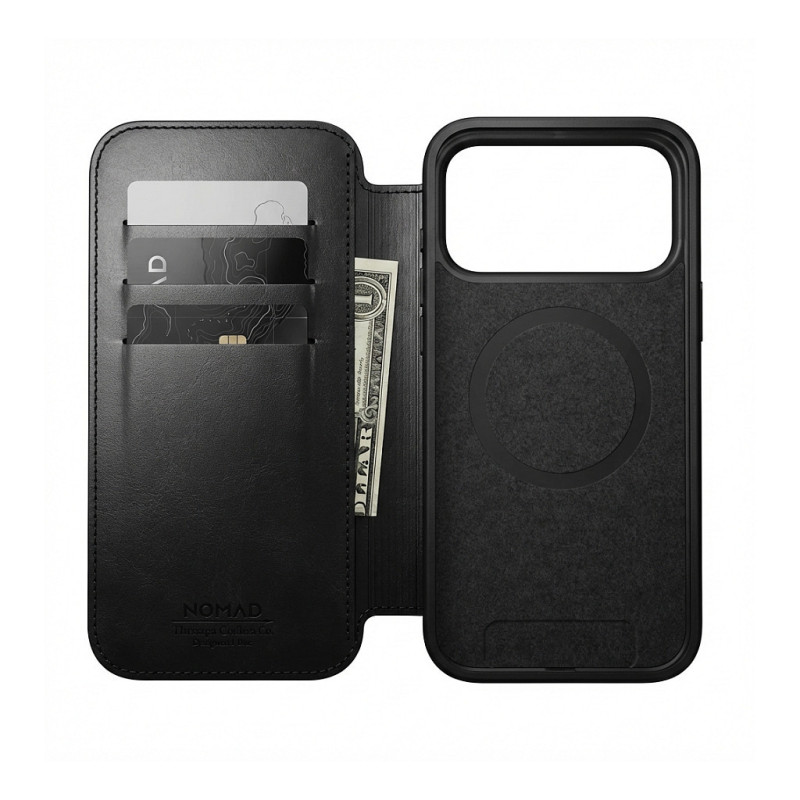 NOMAD Modern Leather Folio iPhone 17 Pro Black Horween