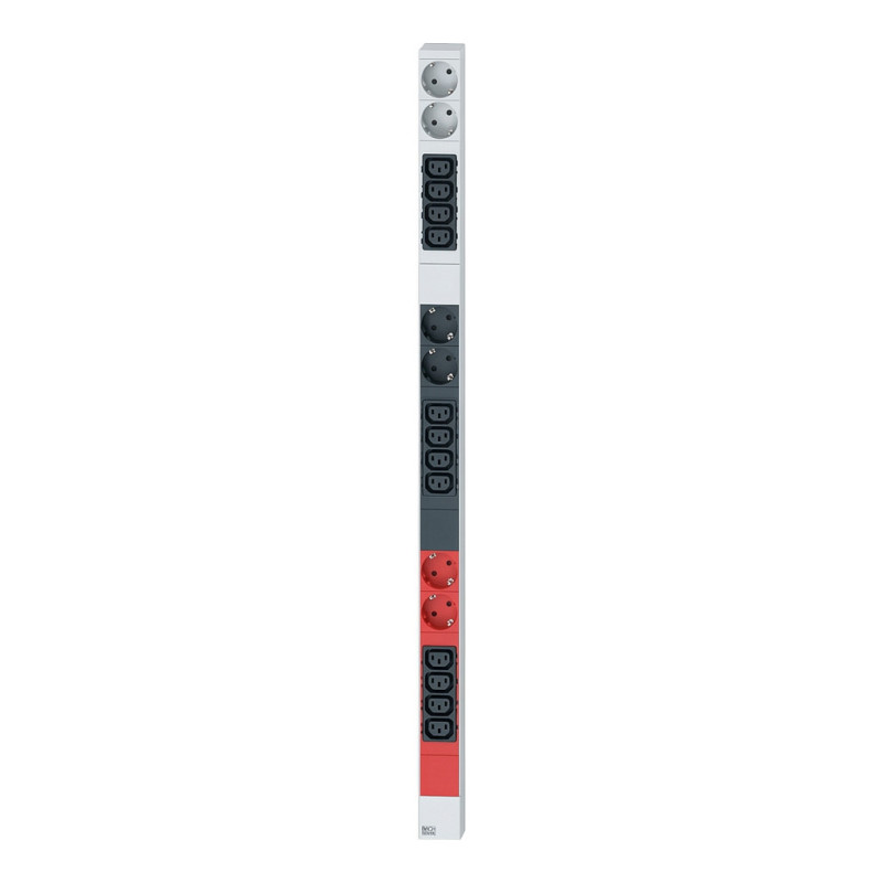 BACHMANN IT PDU ALU 0HE 12x C13 6x apsauginis kontaktas 3x 16A CEE raudonas