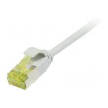Synergy21 patch cable RJ45, CAT6A 500Mhz, 1.5m, gray, U / FTP, slimline round d 3.8mm, TPE / LSZH (Superflex), AWG32, wi