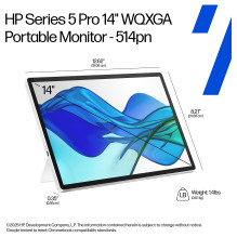 Nešiojamas HP 5 serijos „Pro WQXGA“ monitorius – 514pn kompiuterio monitorius