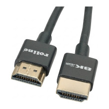 ROLINE 8K HDMI Ultra HD Cable with Ethernet, Slim, ST/ST, Black, 1.5 m