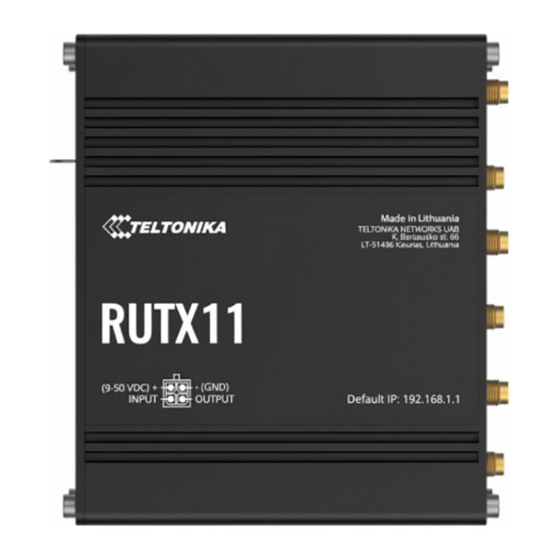 Teltonika · Maršrutizatorius · RUTX11 · LTE CAT6 maršrutizatorius WLAN, dviejų dažnių WiFi (Wave-2 802.11ac), 4 gigabito