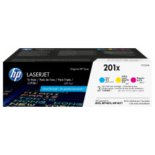 HP 201X 3-pack Didelės talpos žydros / rausvos / geltonos spalvos originalios „LaserJet“ tonerio kasetės tonerio kasetė HP 201X 3-pack Didelės talpos žydros / rausvos / geltonos spalvos originalios „LaserJet“ tonerio kasetės tonerio kasetė