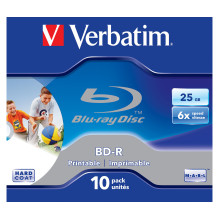 Verbatim BD-R SL 25GB 6x Printable 10 Pack Jewel Case Verbatim BD-R SL 25GB 6x Printable 10 Pack Jewel Case