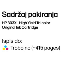 HP 303XL High Yield Tri-color Original ink cartridge